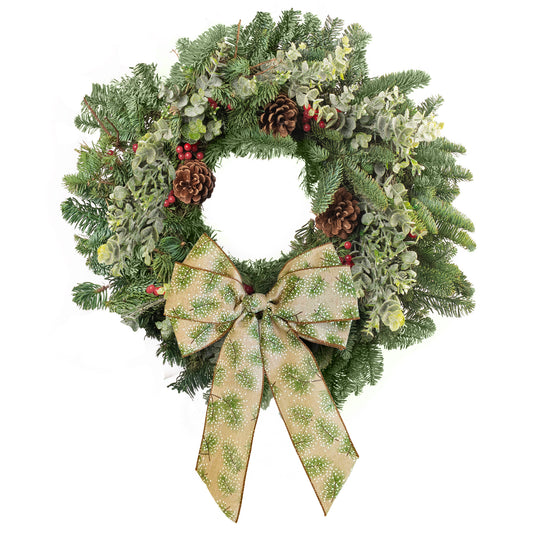 Luxury Natural Christmas Wreath (Frosted, 12")