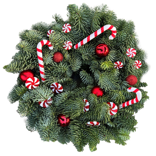 Luxury Natural Christmas Wreath (Candy Cane, 10")