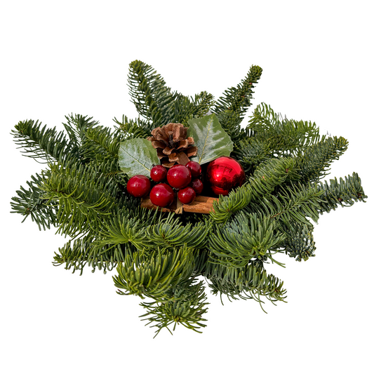 Luxury Natural Christmas Grave Posy (10.5cm)