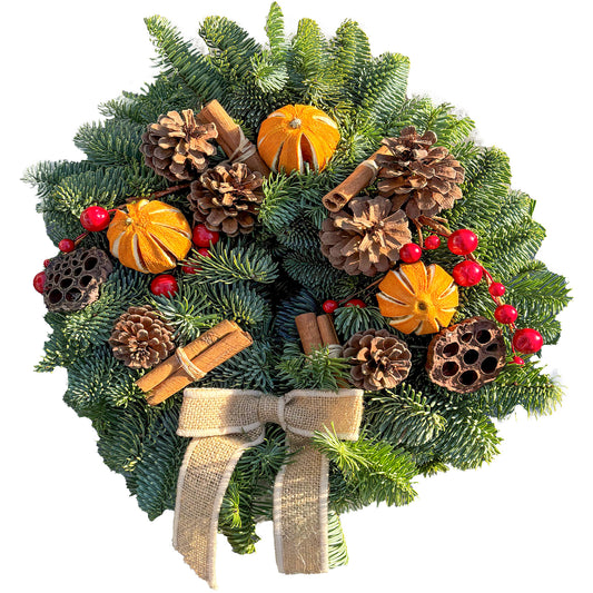 Luxury Natural Christmas Wreath (Natural, 10")