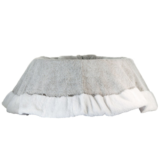 Grey Faux Fur Christmas Tree Skirt