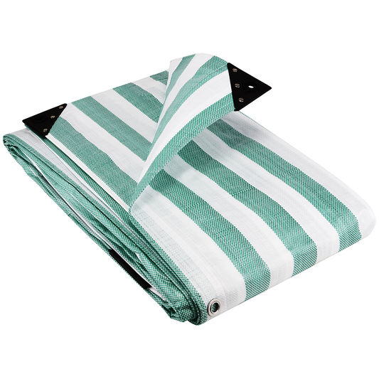 GroundMaster Green & White Striped Tarpaulin