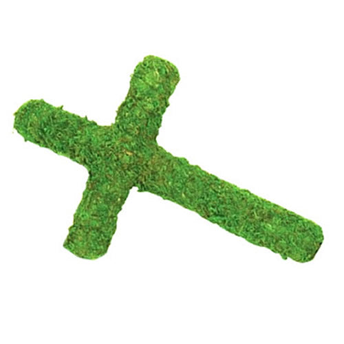 Padded Moss Effect Wreath Cross